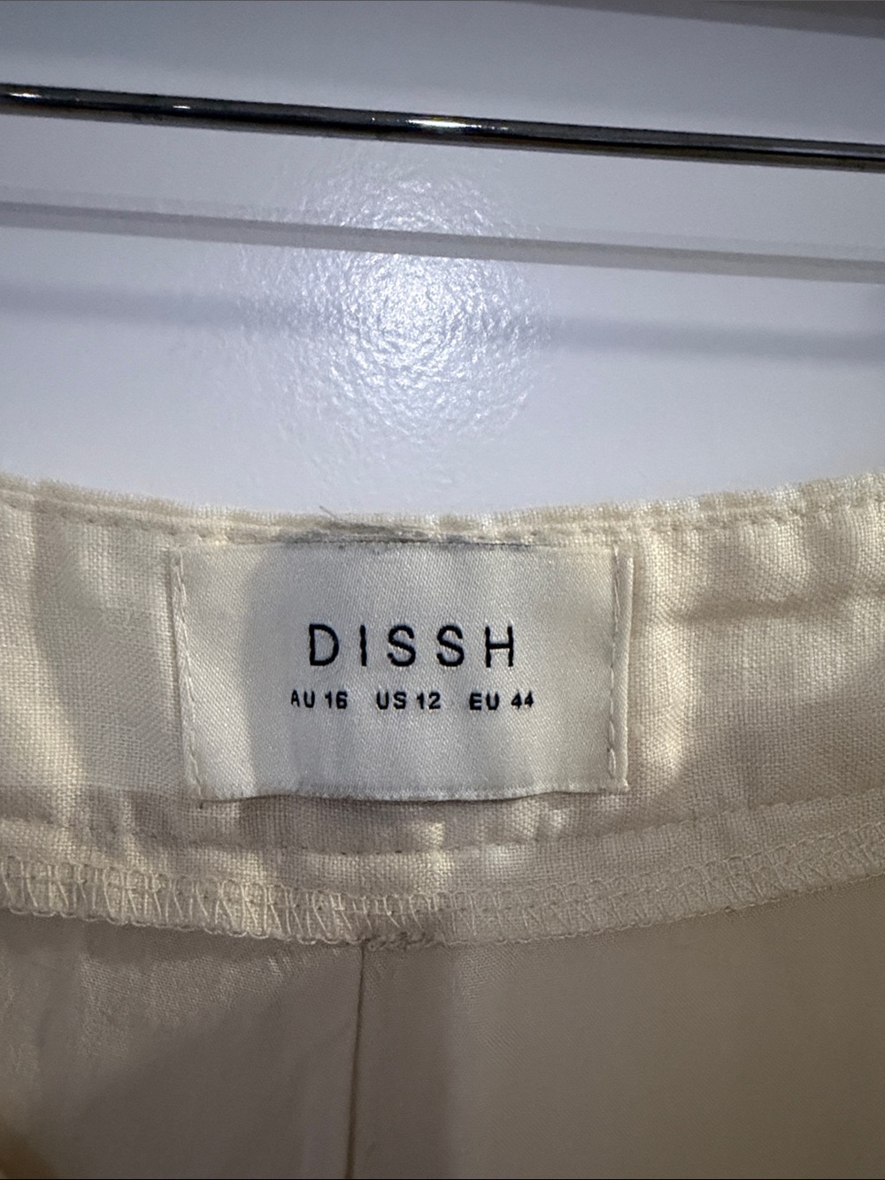DISSH Norah High-Rise Wide-Leg Cream Linen-Blend Pants - #133 - Picture 9 of 10